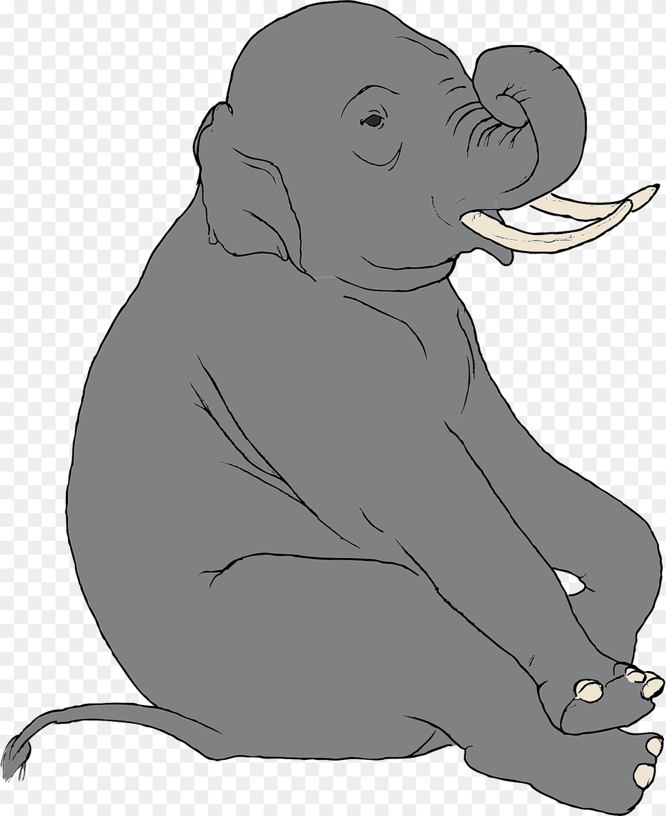Sitting Elephant Clipart, Baby, Person, Animal, Mammal Free Transparent Png