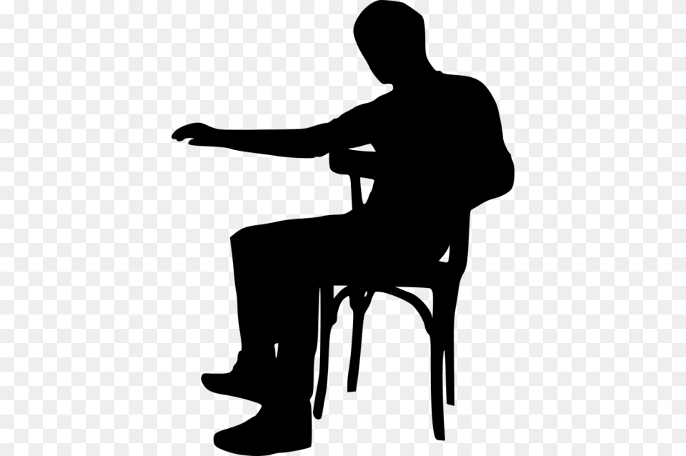 Sitting In Chair Silhouette, Person, Adult, Male, Man Png Image