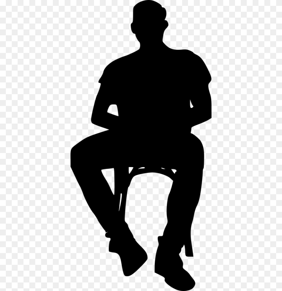 Sitting In Chair Silhouette, Adult, Male, Man, Person Png Image