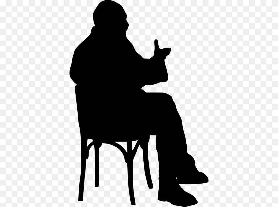 Sitting In Chair Silhouette, Person, Adult, Male, Man Png Image