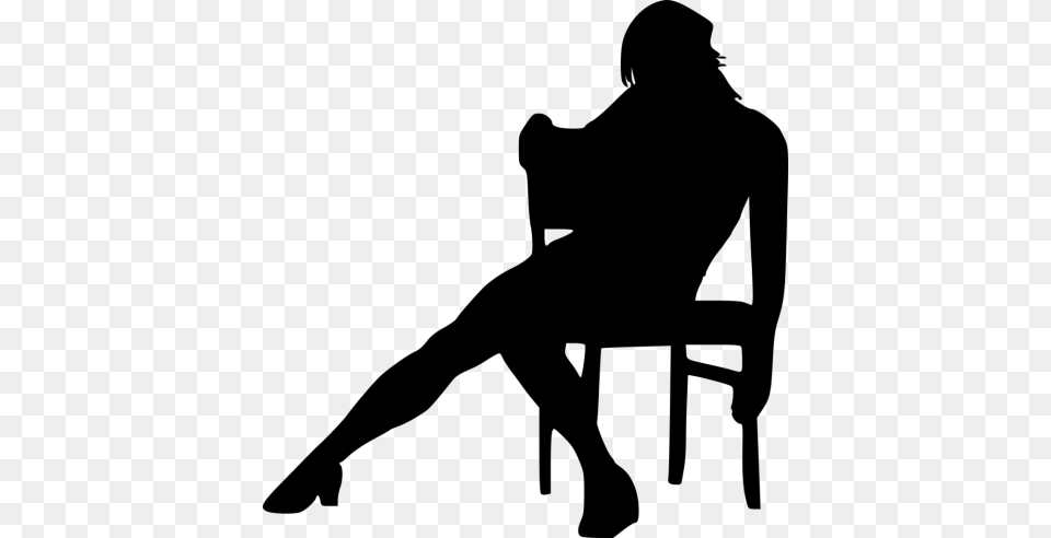 Sitting In Chair Silhouette, Adult, Male, Man, Person Free Png Download