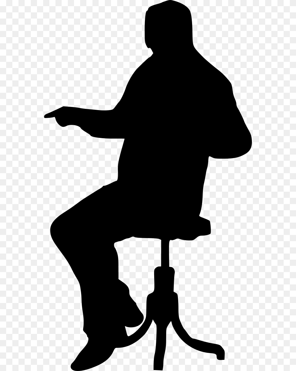 Sitting In Chair Silhouette Portable Network Graphics, Gray Free Png