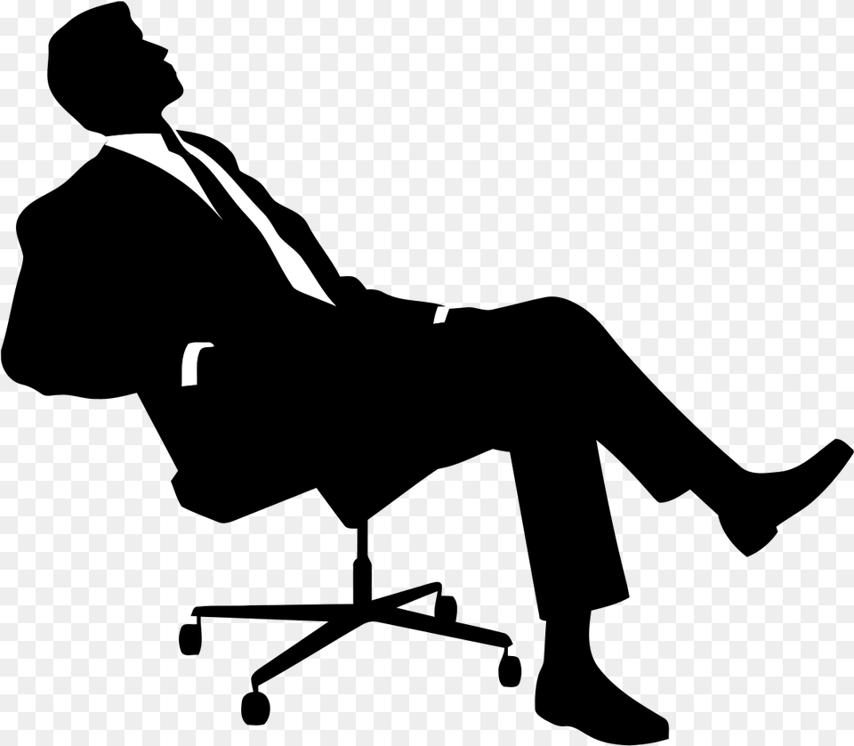 Sitting Man Ceo Clipart Black And White, Silhouette, Lighting Free Png