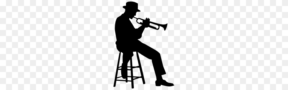 Sitting Musical Trumpet Player Sticker, Adult, Male, Man, Person Free Png