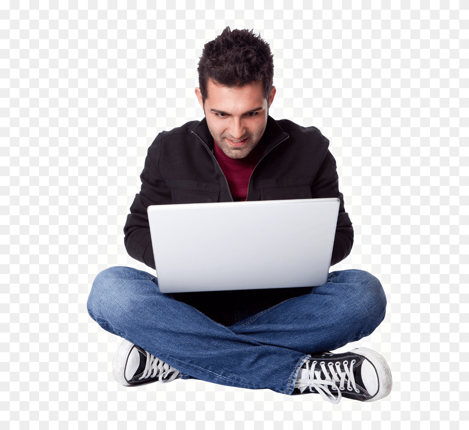 Sitting On Couch Download Personal Portfolio Template Laptop, Pc, Person, Shoe Free Transparent Png