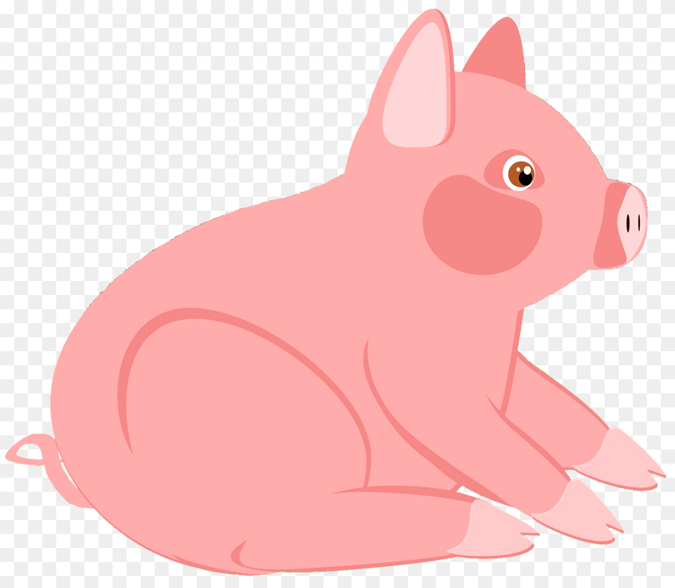 Sitting Pig Clipart, Animal, Mammal Png Image