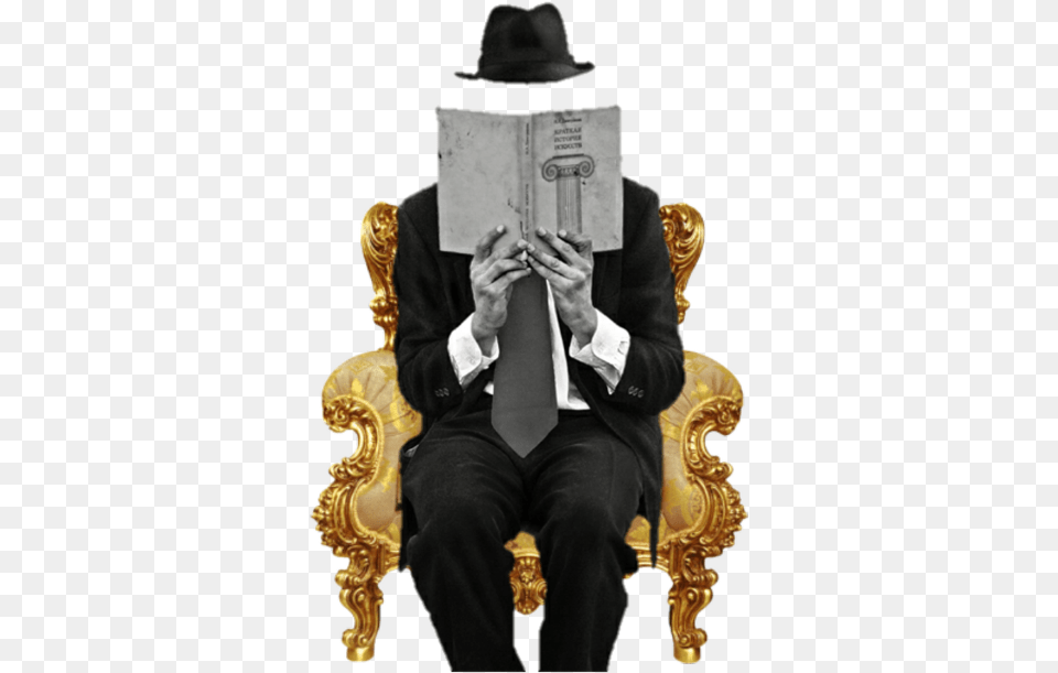 Sitting Reading Interesting Contemporaryart Teefallon Illustration, Furniture, Adult, Person, Man Free Transparent Png