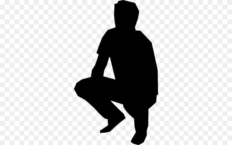 Sitting Squatting Clip Art, Silhouette, Adult, Male, Man Free Png Download