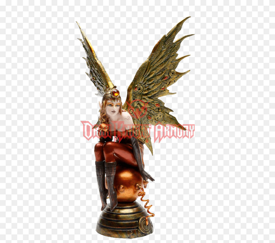 Sitting Steampunk Fairy Statue, Figurine, Person, Face, Head Png