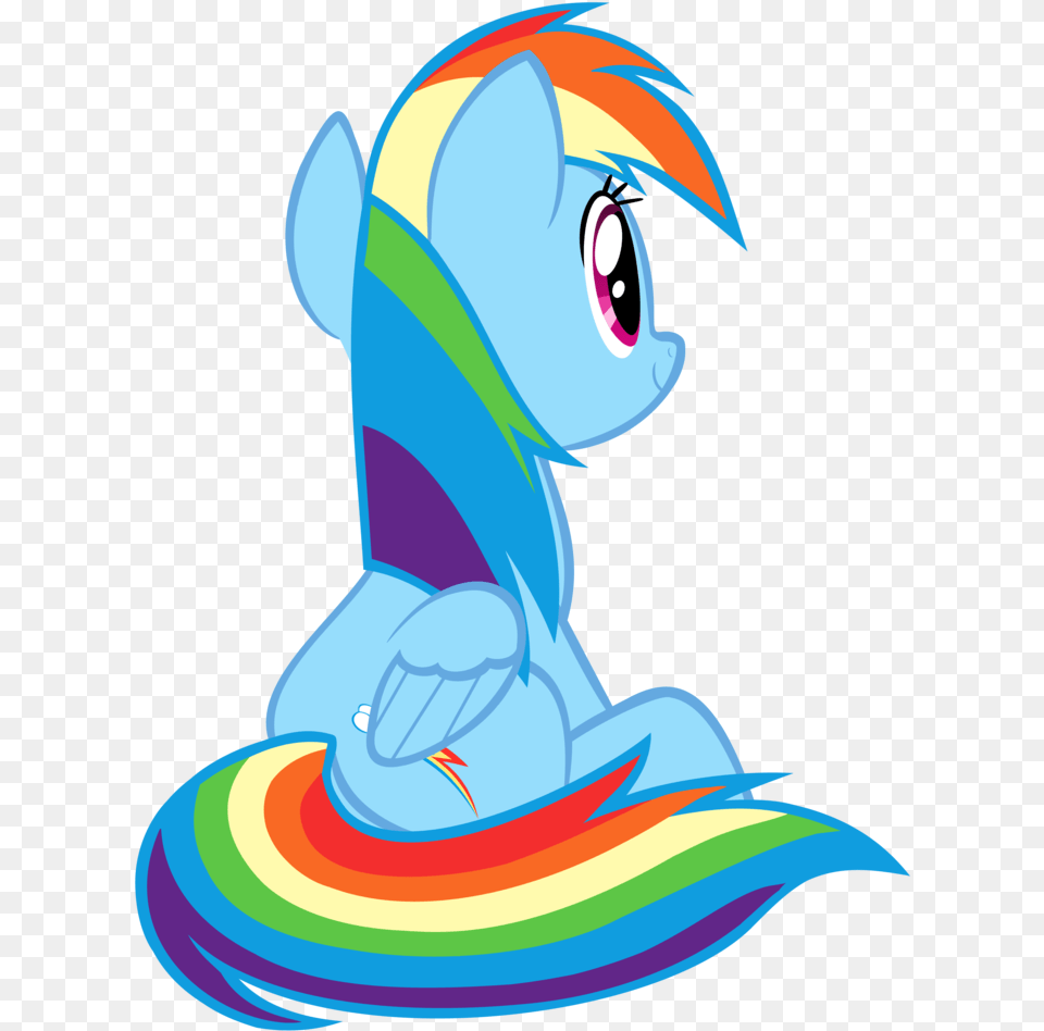 Sitting Vector Cartoon Mlp Rainbow Dash Back, Art, Graphics, Outdoors, Nature Png