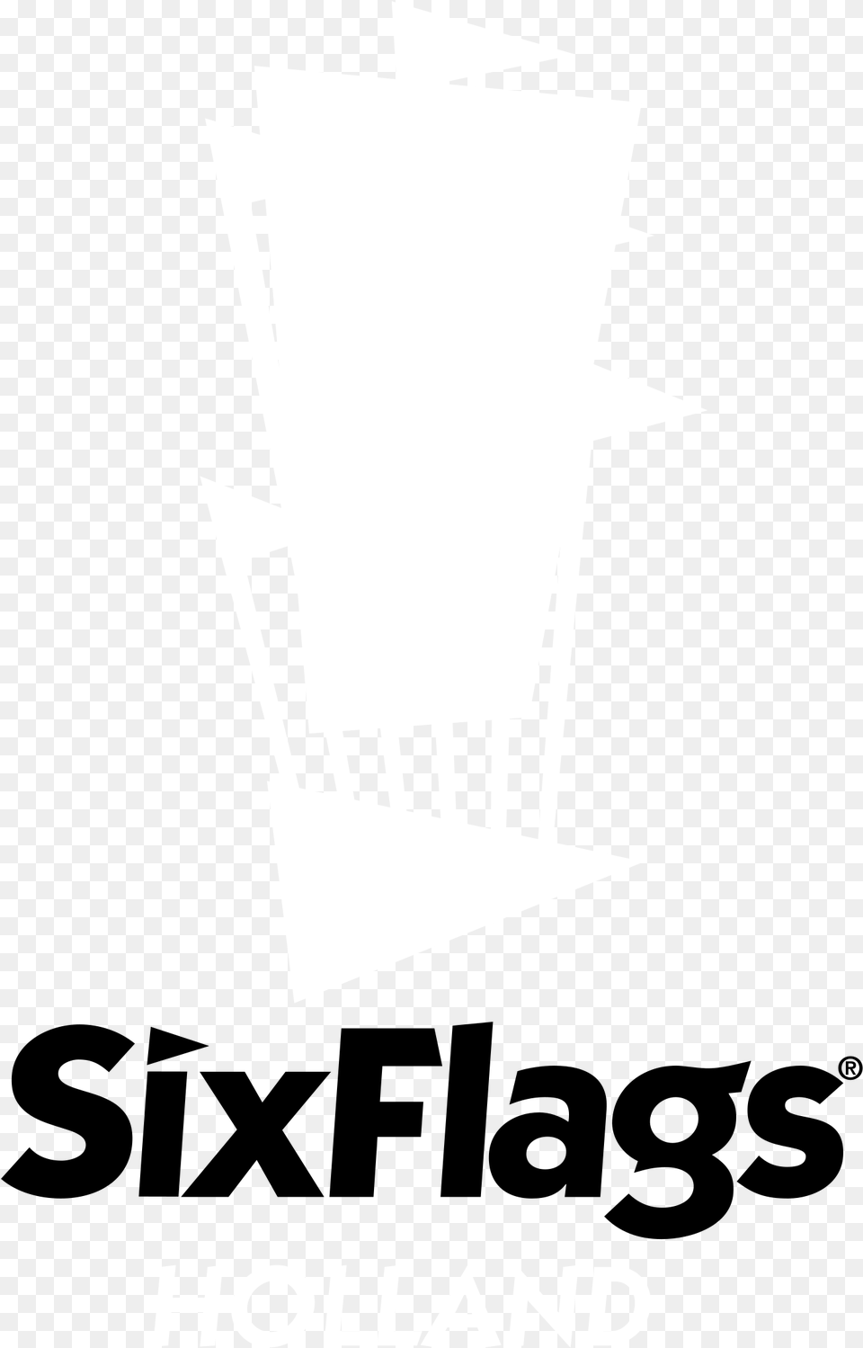 Six Flags Holland Logo Black And White Six Flags, Badminton, Person, Sport, Advertisement Png