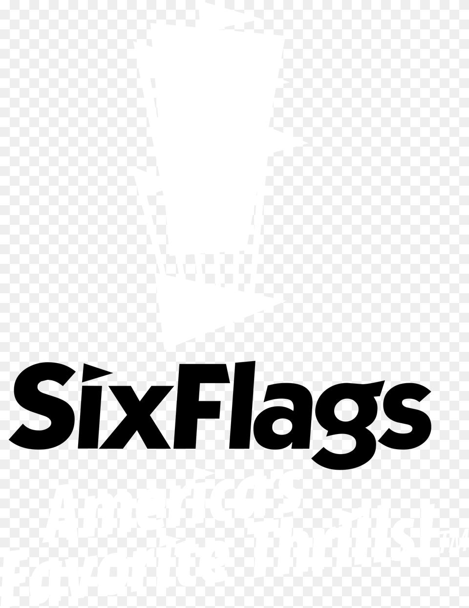 Six Flags Logo Black And White Six Flags, Stencil, Badminton, Person, Sport Free Transparent Png