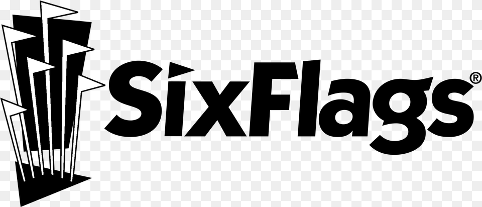 Six Flags Logo Black And White Six Flags New Orleans Logo, Weapon, Arrow Png Image