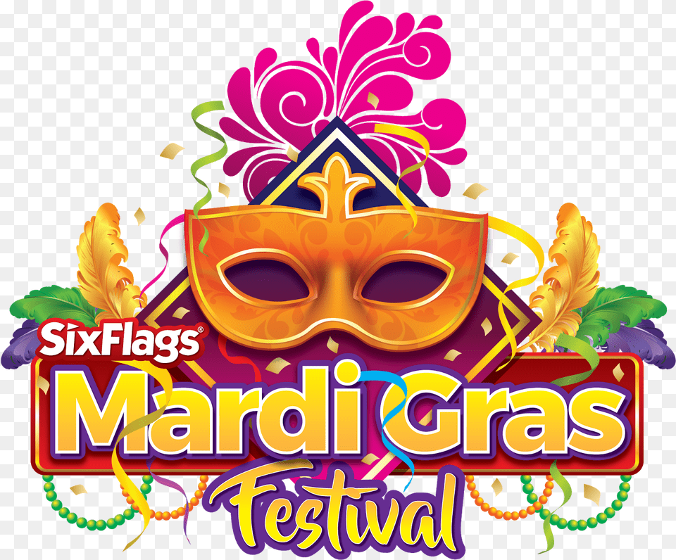 Six Flags Mardi Gras, Carnival, Crowd, Mardi Gras, Parade Free Png Download