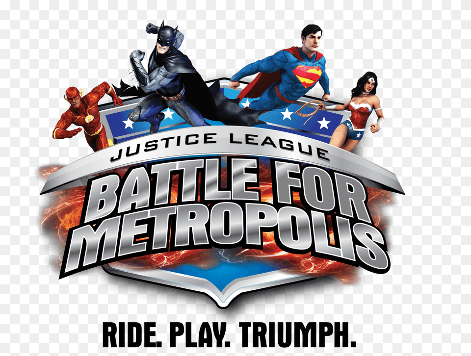 Six Flags Park Journey Justice Battle For Metropolis, Adult, Female, Male, Man Free Png