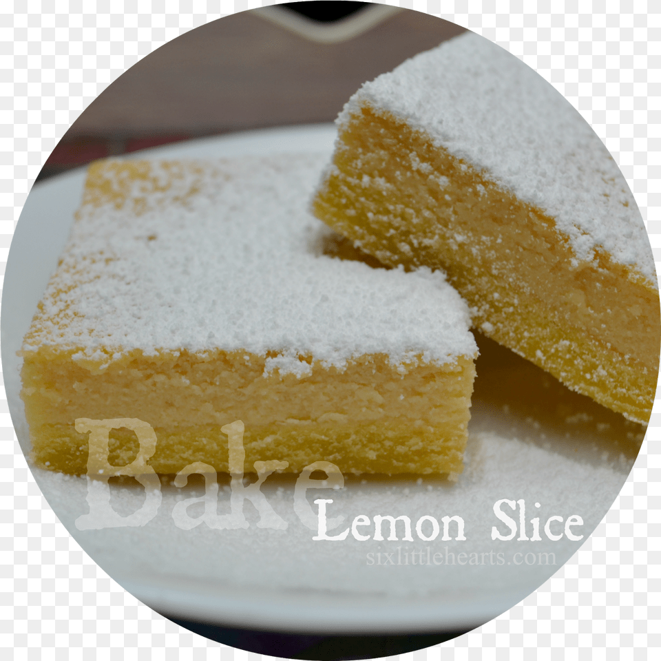 Six Little Hearts Lemon Slice Recipe A Simple And Basbousa, Bread, Cornbread, Food, Plate Free Png Download
