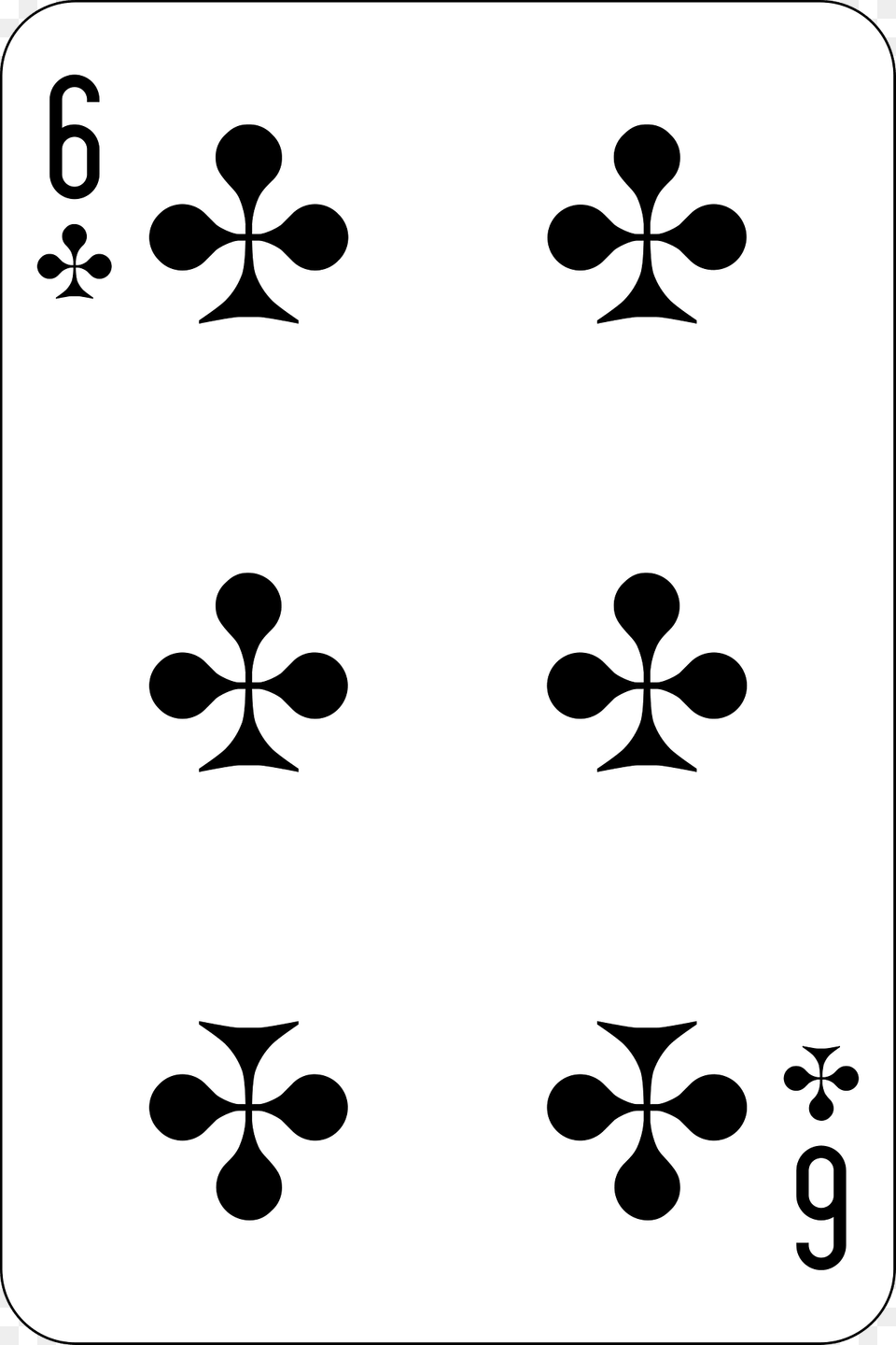 Six Of Clubs Clipart, Stencil, Symbol, Text Free Png