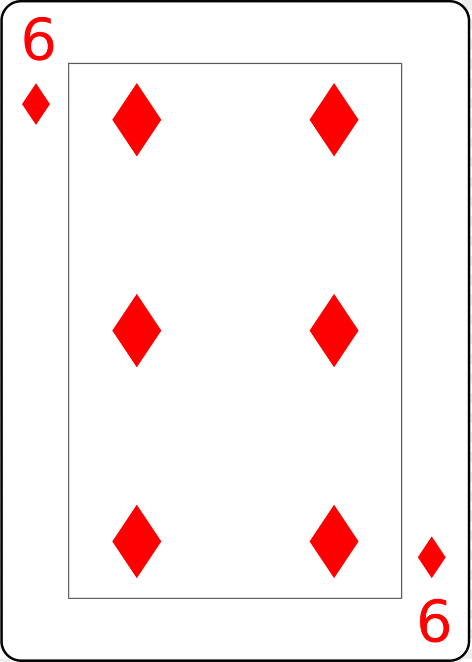 Six Of Diamonds Clipart Free Png Download