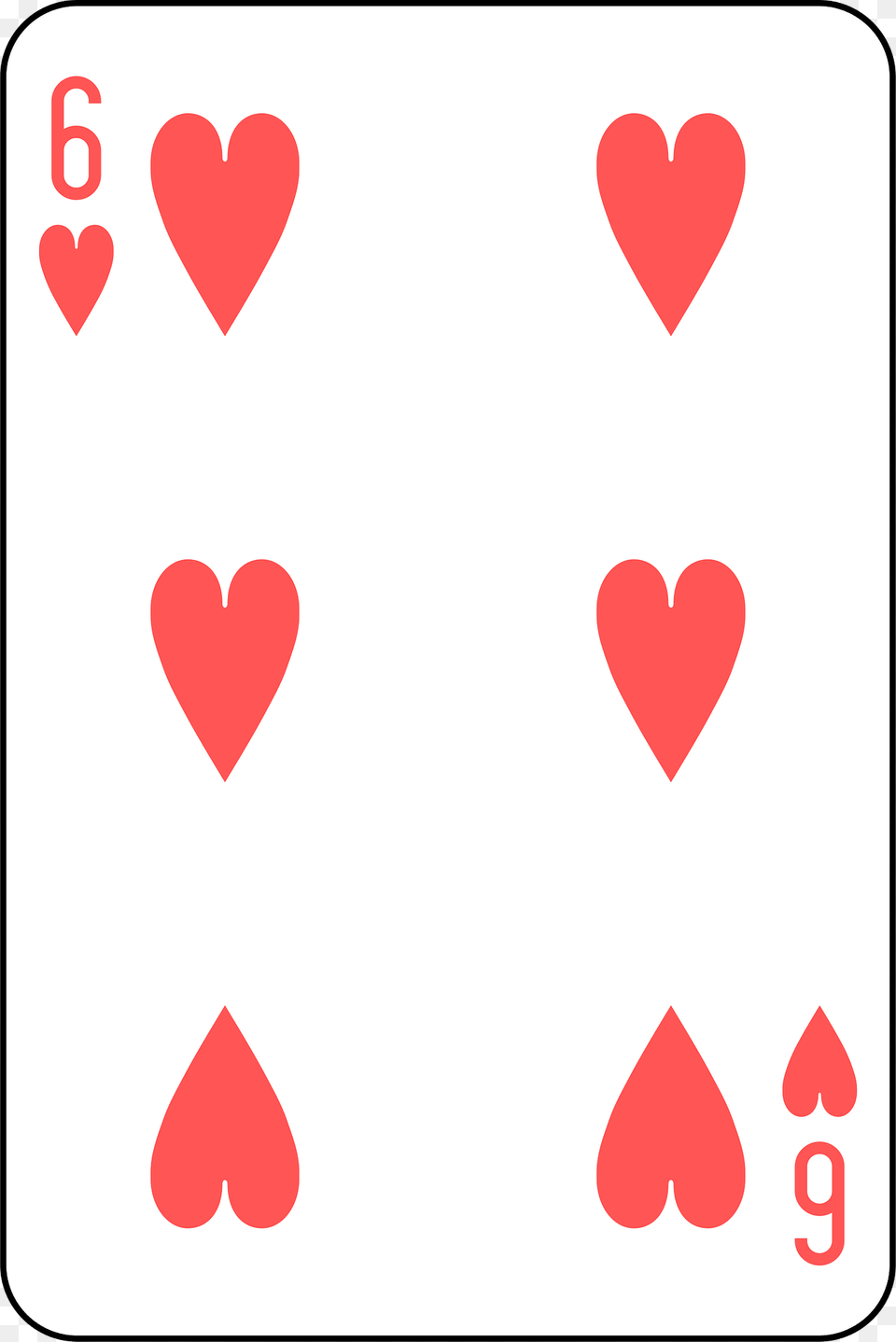 Six Of Hearts Clipart Png