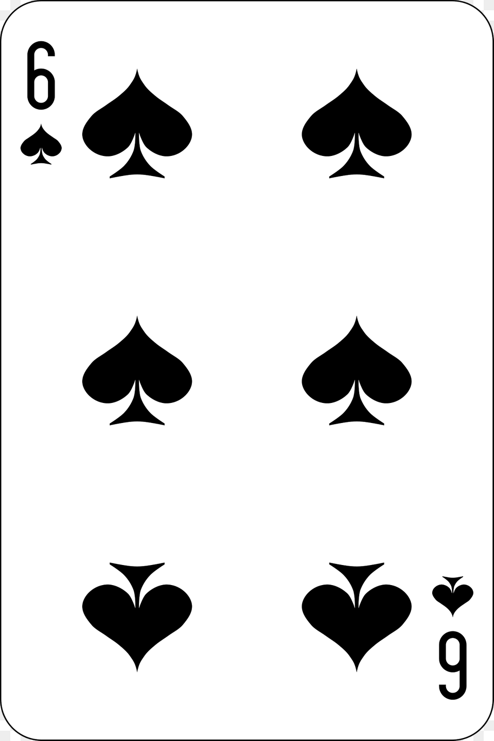 Six Of Spades Clipart, Stencil, Symbol, Text Free Png Download