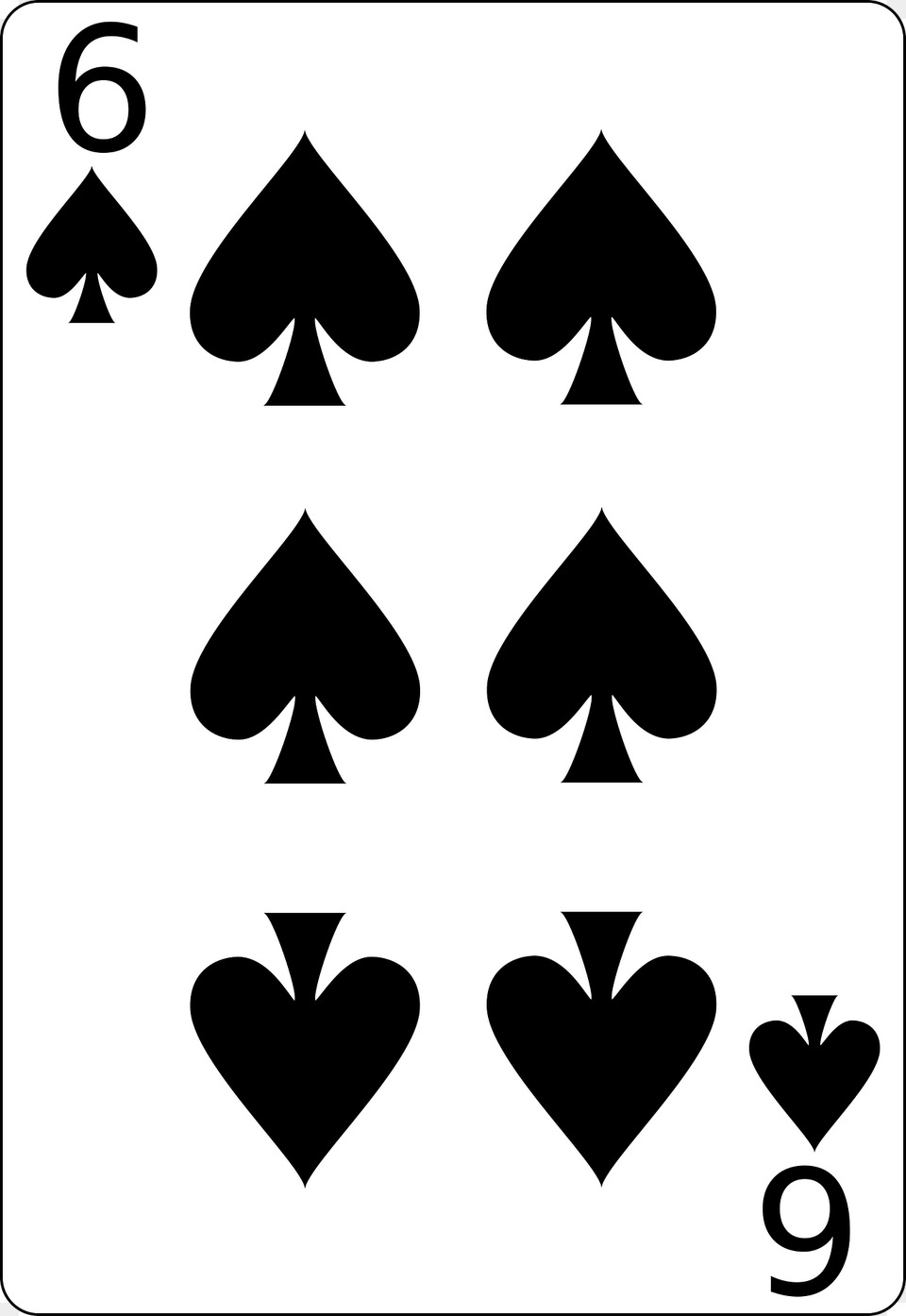 Six Of Spades Clipart, Stencil, Symbol Png