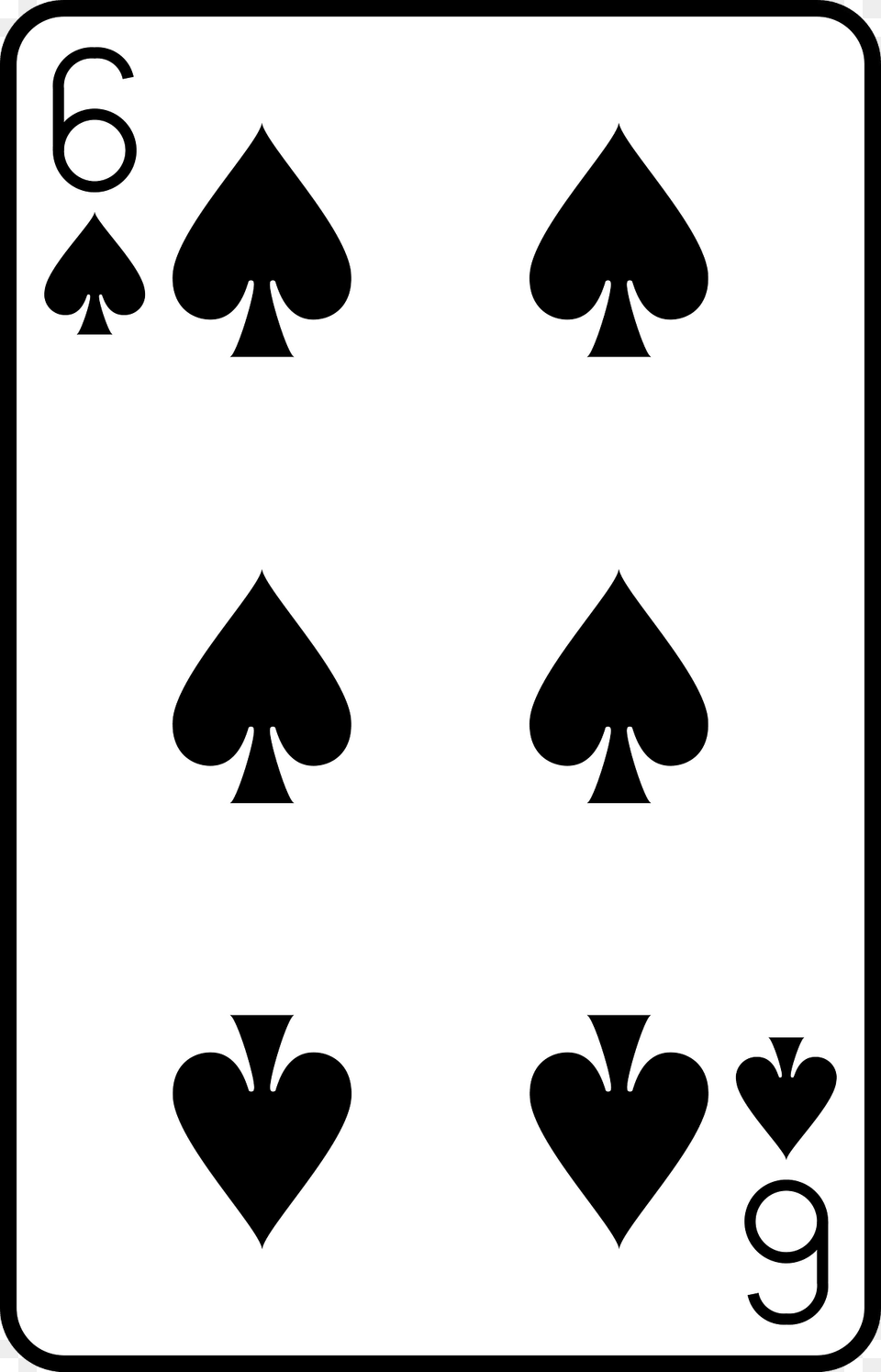 Six Of Spades Clipart, Stencil, Symbol Png
