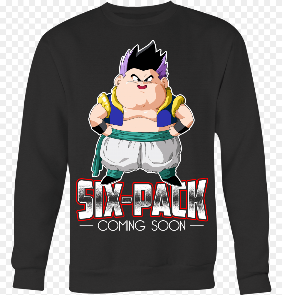 Six Pack Coming Soon Fat Gotenks Shirt Dragon Ball Fat Gotenks, Long Sleeve, Clothing, Sweatshirt, Sweater Free Png
