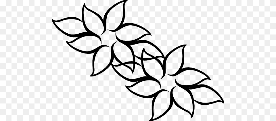 Six Point Flower With Leaves Clip Art, Floral Design, Graphics, Pattern, Stencil Png Image