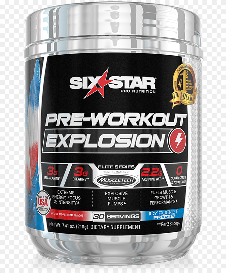 Six Star Pre Workout Ripped, Bottle, Can, Tin Free Png Download