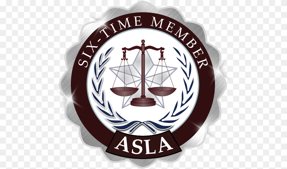 Six Time Member Asla American Society Of Legal Advocates Top 40 Under, Scale, Emblem, Symbol Png Image
