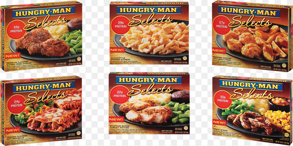 Sixlicious New Flavors Hungry Man New, Food, Lunch, Meal, Text Png Image