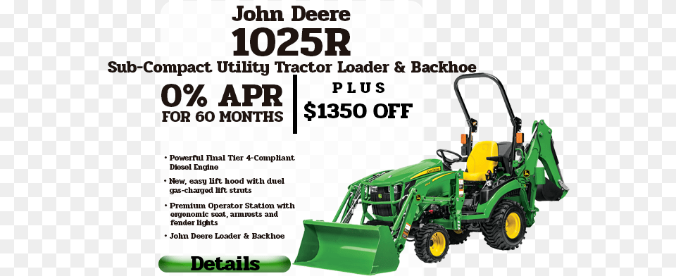 Sixth Slide John Deere Compact Tractors, Grass, Lawn, Plant, Device Free Png