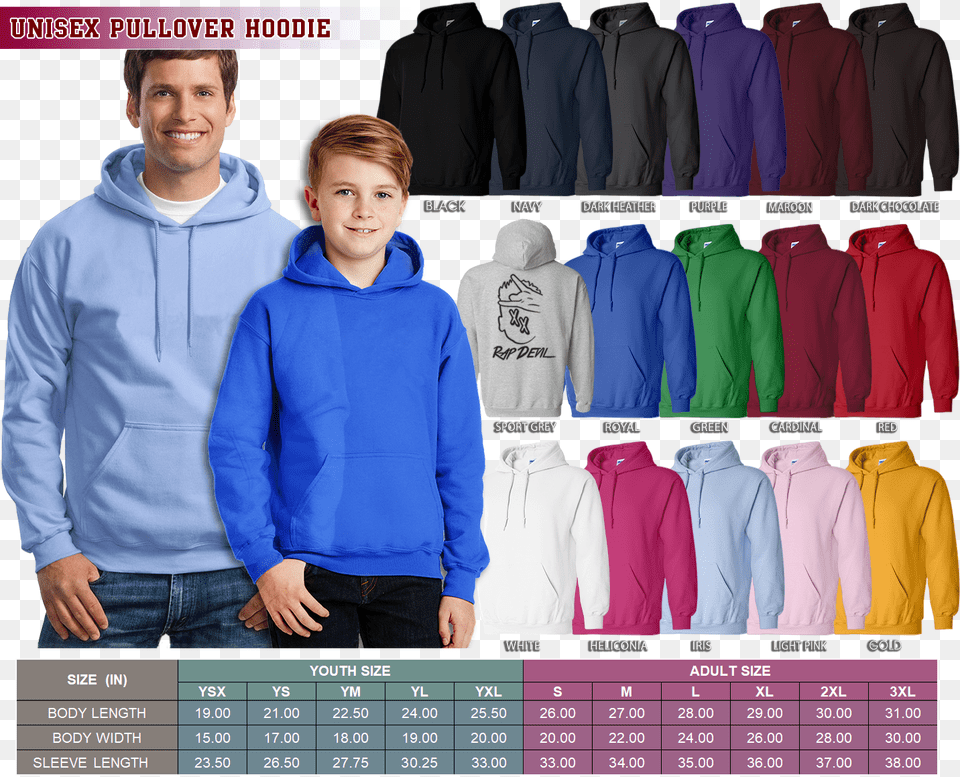 Size Chart Hoodie, Sweatshirt, Knitwear, Clothing, Sweater Png
