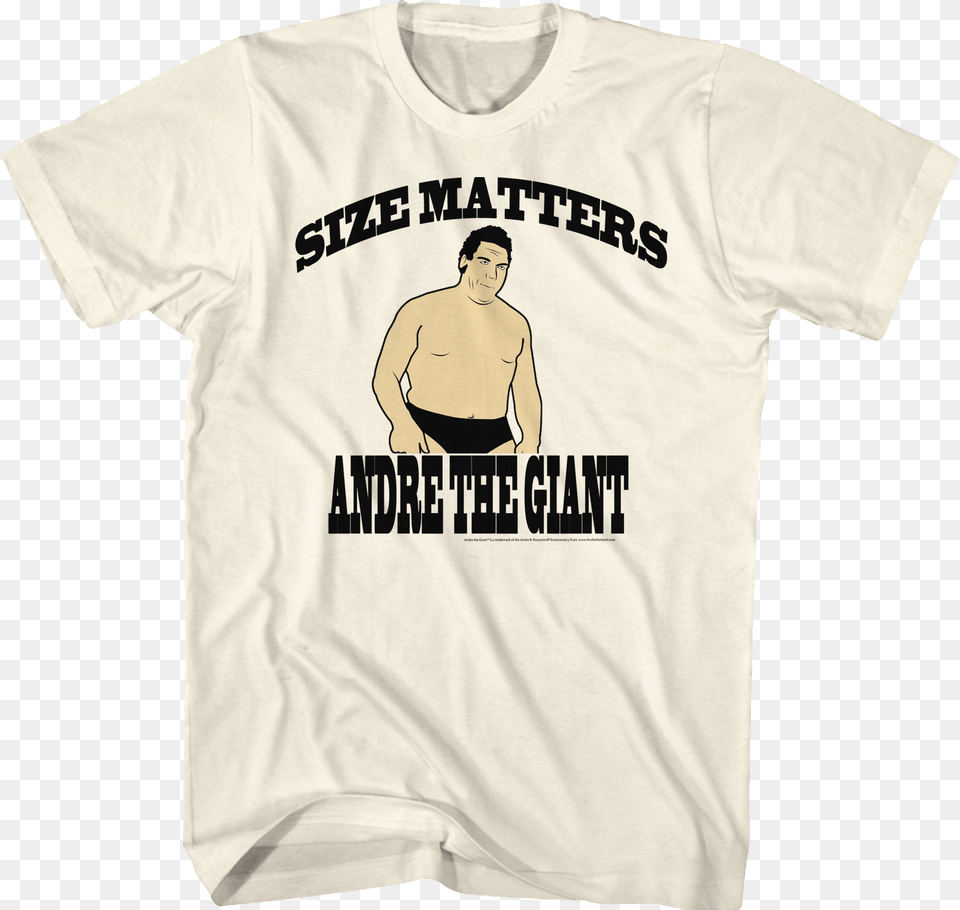 Size Matters Andre The Giant T Shirt, Clothing, T-shirt, Adult, Male Png Image