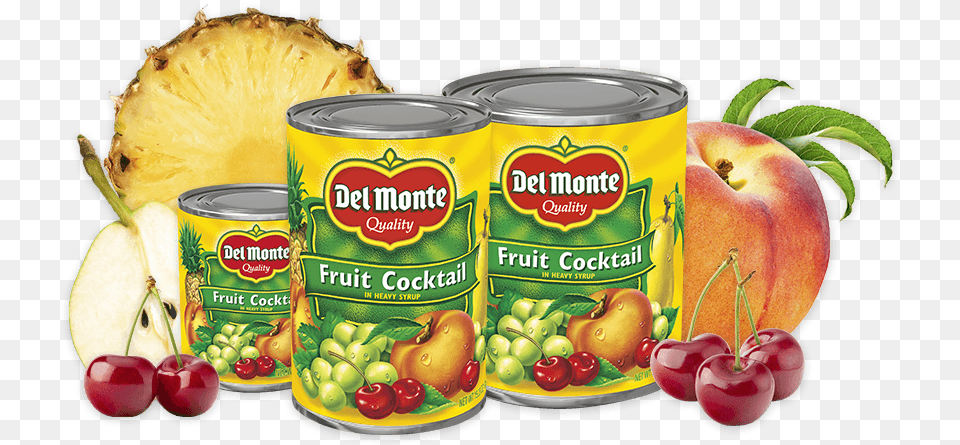 Sizes Available 8 5oz 15 25oz 30oz 108oz Del Monte Fruit Cocktail In Heavy Syrup 85 Oz Can, Food, Plant, Produce, Tin Png Image