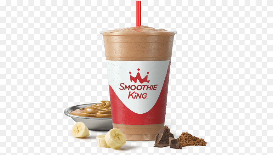 Sk Fitness Peanut Power Plus Chocolate With Ingredients Pineapple Surf Smoothie King, Beverage, Juice, Cup, Milk Free Png Download