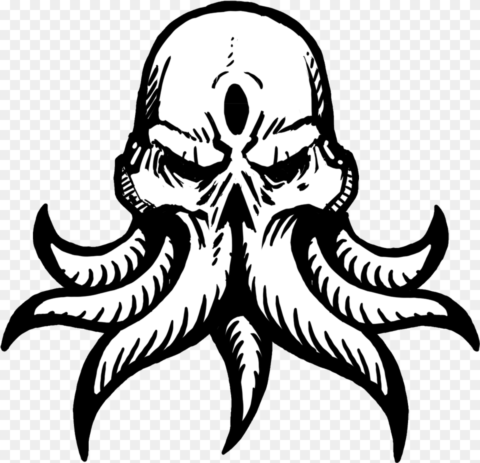 Sk P Google Cthulhu Decal, Stencil, Animal, Fish, Sea Life Png Image