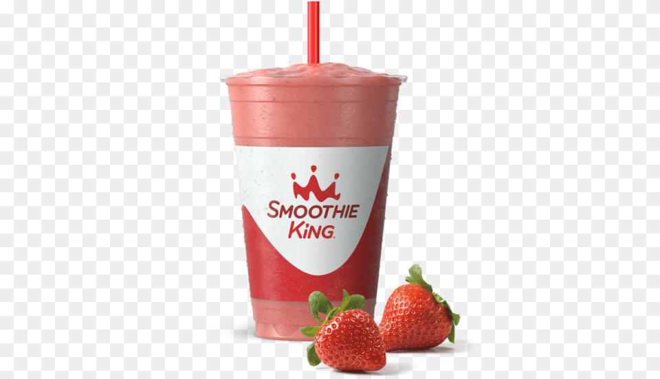 Sk Slim The Shredder Strawberry With Ingredients Smoothie King Strawberry Smoothie, Berry, Produce, Plant, Fruit Free Transparent Png
