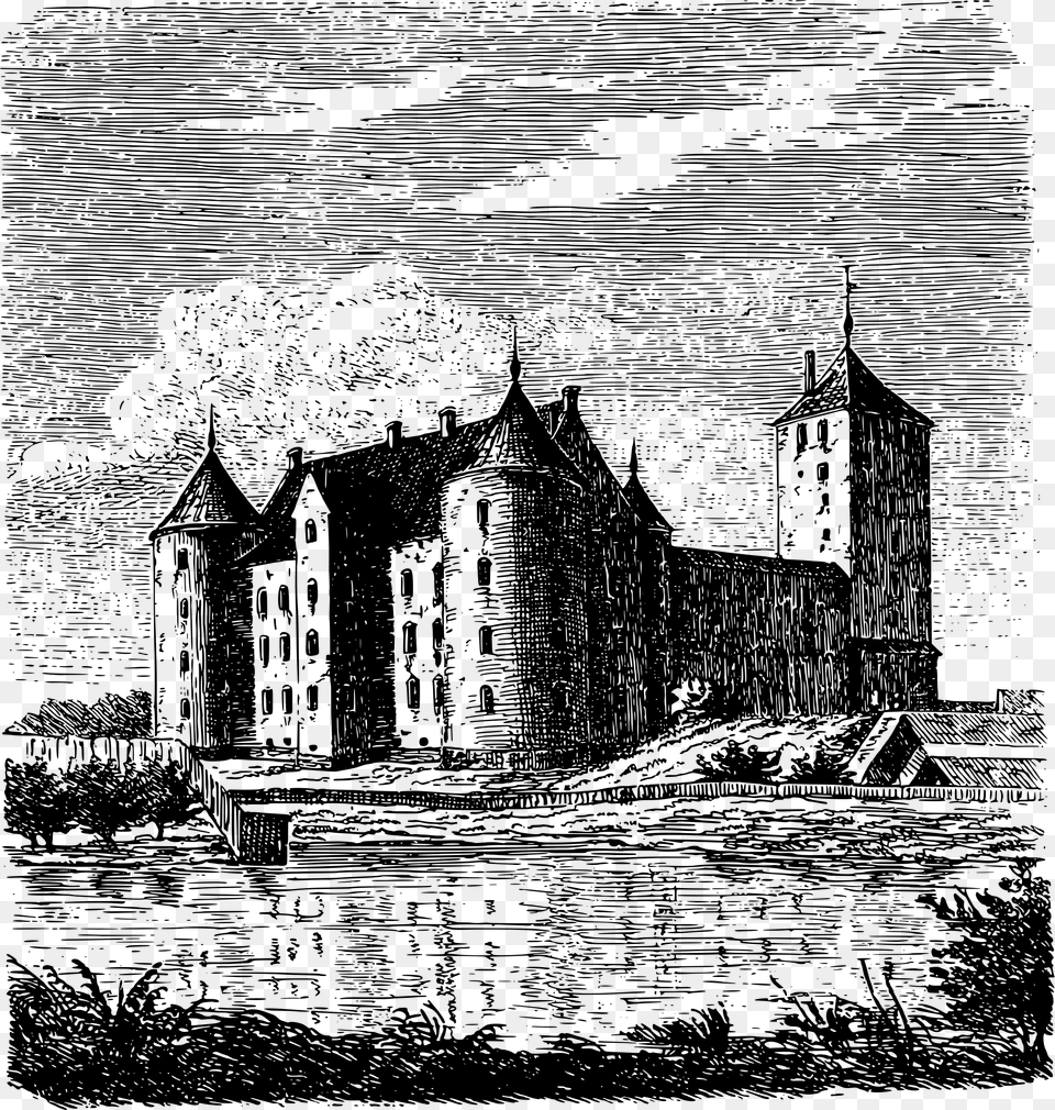 Skanderborg Castle Clip Arts Illustration, Gray Free Png Download