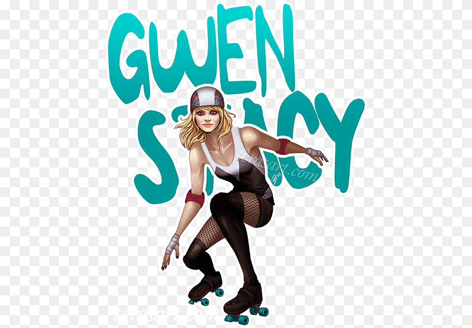 Skate Clipart Tumblr Roller Derby Spider Gwen, Publication, Book, Comics, Adult Free Transparent Png