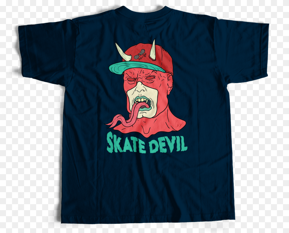 Skate Devil T Shirt, Clothing, T-shirt, Baby, Person Free Transparent Png
