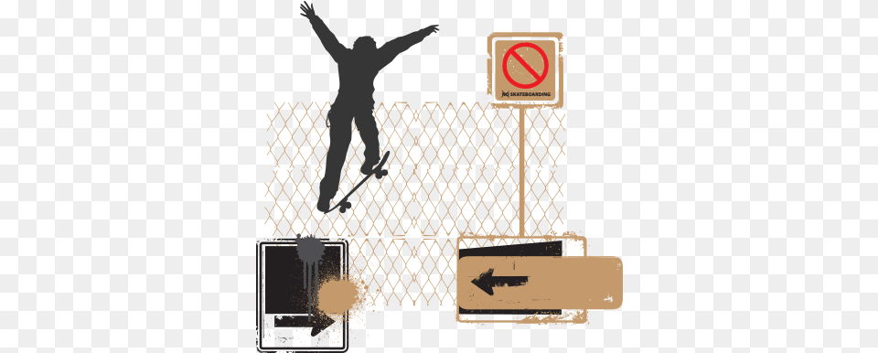 Skate Jump Ollie Vector Illustrations Graphic Cave Ollie, Sign, Symbol, Person, Road Sign Free Png Download
