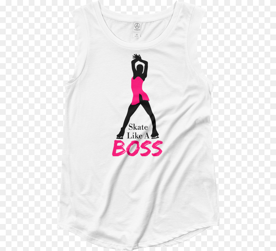 Skate Like A Boss Cap Sleeve Tee Active Tank, Clothing, T-shirt, Tank Top, Adult Png