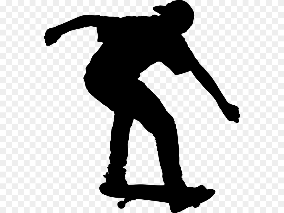 Skate Skateboarding Clipart Black And White, Gray Free Png Download