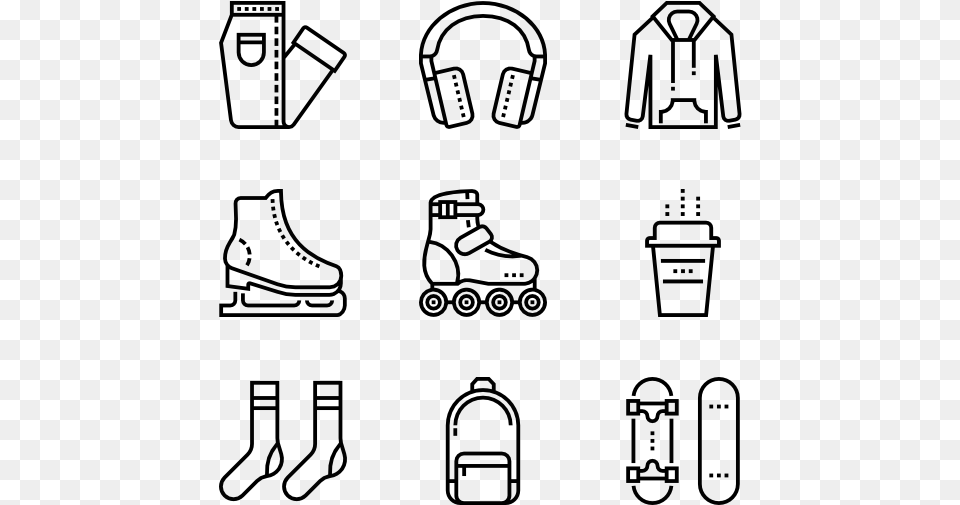 Skate Wedding Icon, Gray Png