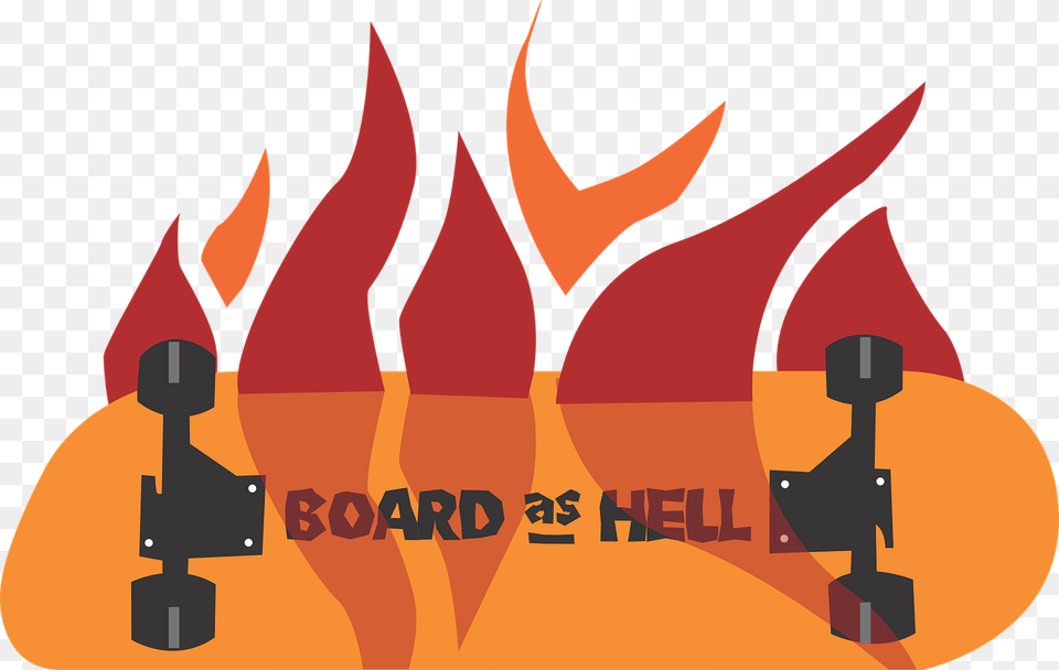 Skateboard, Fire, Flame, Person Free Png