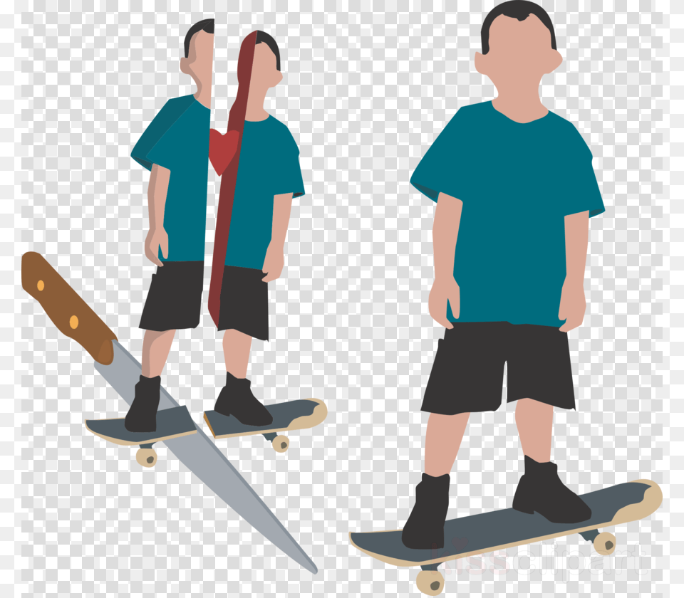 Skateboard Clipart Knife, Boy, Person, Male, Child Free Transparent Png