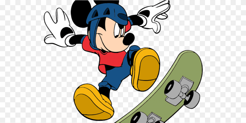 Skateboard Clipart Mickey Mouse Clubhouse Mickey Mouse, Baby, Person, Cartoon, Face Free Transparent Png