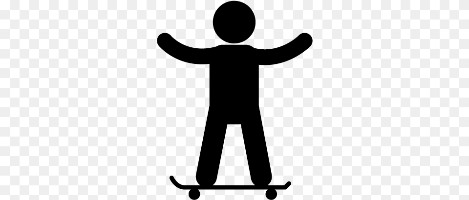 Skateboard Pictogram, Gray Free Png Download