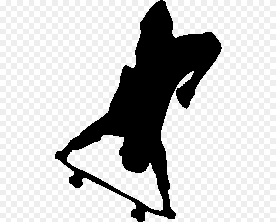 Skateboard Silhouette, Gray Free Png
